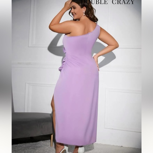 Shein Plus One Shoulder Cut Out Split Thigh Dress - Picture 2 of 5